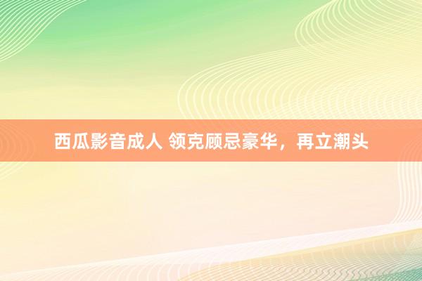 西瓜影音成人 领克顾忌豪华，再立潮头