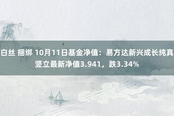 白丝 捆绑 10月11日基金净值：易方达新兴成长纯真竖立最新净值3.941，跌3.34%