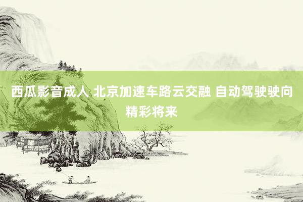西瓜影音成人 北京加速车路云交融 自动驾驶驶向精彩将来