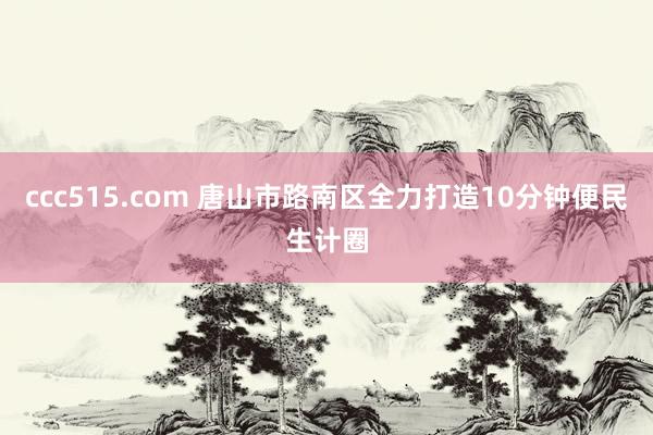 ccc515.com 唐山市路南区全力打造10分钟便民生计圈