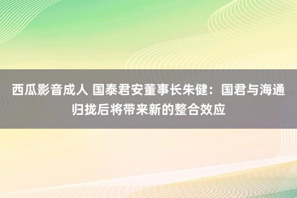 西瓜影音成人 国泰君安董事长朱健：国君与海通归拢后将带来新的整合效应