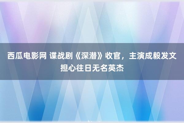 西瓜电影网 谍战剧《深潜》收官，主演成毅发文担心往日无名英杰