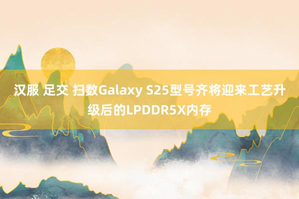 汉服 足交 扫数Galaxy S25型号齐将迎来工艺升级后的LPDDR5X内存