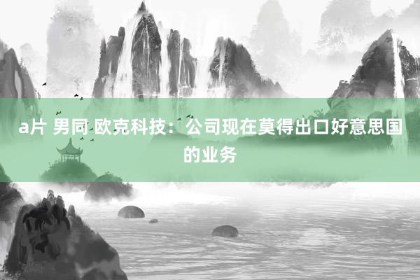 a片 男同 欧克科技：公司现在莫得出口好意思国的业务