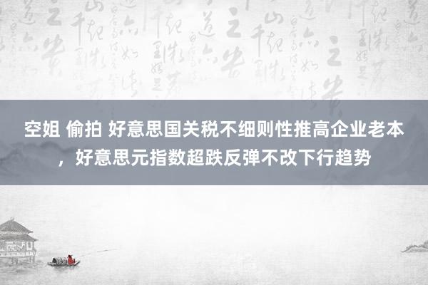 空姐 偷拍 好意思国关税不细则性推高企业老本，好意思元指数超跌反弹不改下行趋势